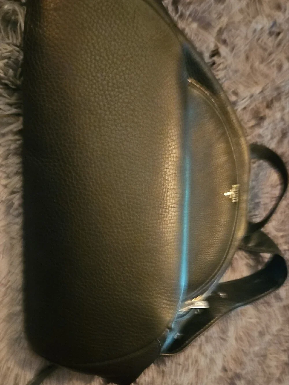 Serapian Black Pebbled Leather Backpack